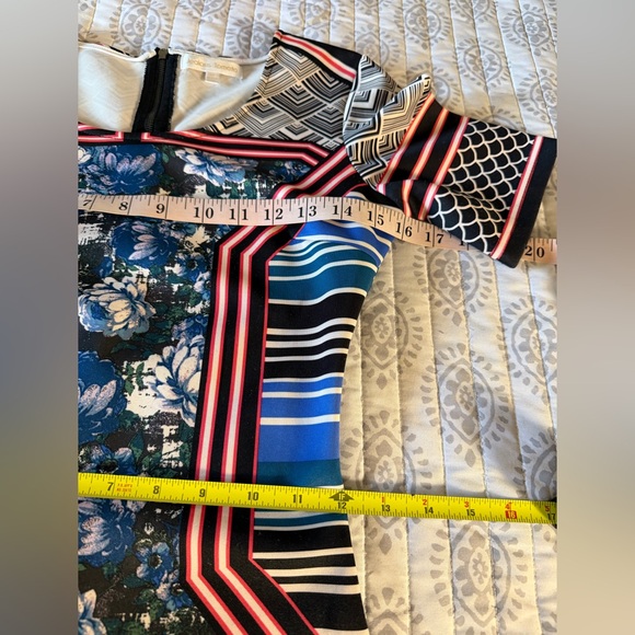 Jealous Tomato Stripe Floral Shift Dress Short Sleeves Back Zipper Size XSmall - Picture 4 of 8